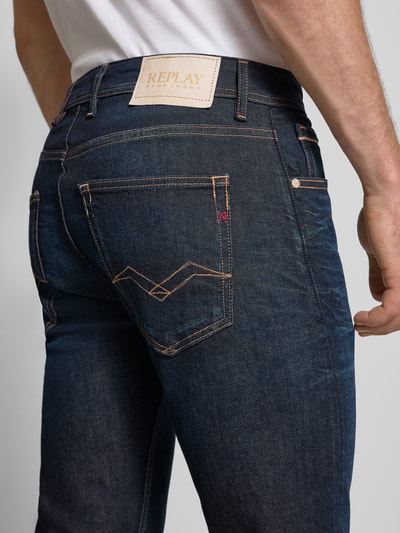 Replay Straight fit jeans met steekzakken, model 'GROVER' Jeansblauw - 3