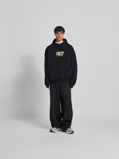 VETEMENTS Oversized Hoodie mit Motiv-Print Black 1