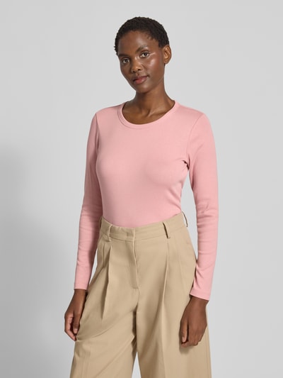 Tom Tailor Regular Fit Langarmshirt aus Baumwoll-Mix Pink 4