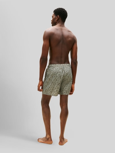 Tommy Hilfiger Regular Fit Badehose mit Logo Print Oliv 5
