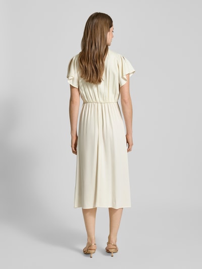 BOSS Midikleid mit V-Ausschnitt Modell 'Dieshana' Offwhite 5