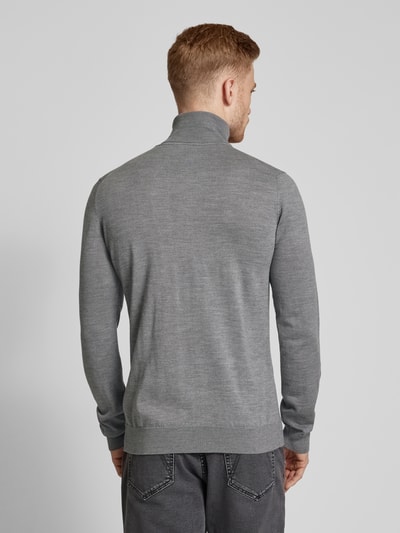 HUGO Wollpullover mit Rollkragen Modell 'San Thomas' Mittelgrau Melange 5