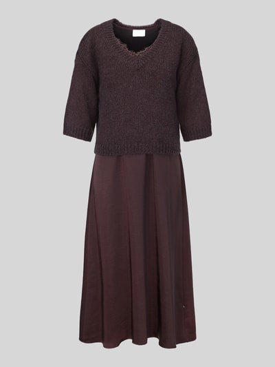 ROBE LÉGÈRE Figurumspielendes Freizeitkleid mit Spitzenbesatz Dunkelbraun 2