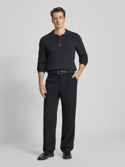 Casual Friday Strickpullover mit Polokragen Modell 'GAHN' Mittelgrau Melange 1