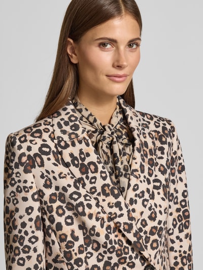 Marc Cain Regular Fit Anzugblazer mit Allover-Animal-Print Camel 3