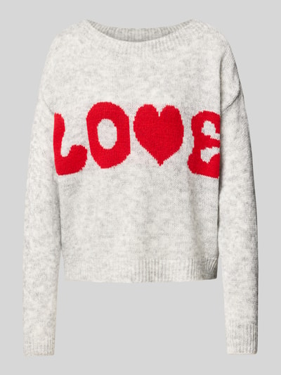 ZABAIONE Loose fit gebreide pullover met wol Middengrijs - 2