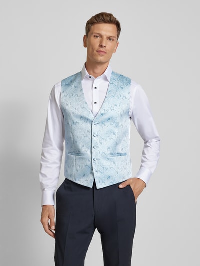 Wilvorst Weste mit Paisley-Muster Hellblau 4