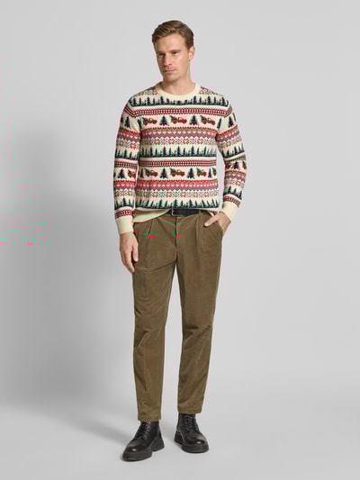 Lindbergh Strickpullover im Allover-Look Modell 'Winter village' Offwhite 1