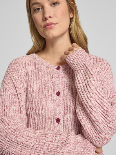 American Vintage Strickpullover mit Knopfleiste Modell 'TOBAY' Flieder Melange 3