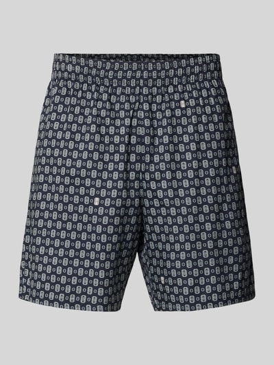 Lacoste Regular Fit Chinoshorts aus Baumwoll-Viskose-Mix Modell 'Aop Short Tenniscourt' Marine 1