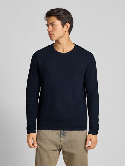 Jack & Jones Strickpullover mit Rundhalsausschnitt Modell 'GEORGE' Marine 4