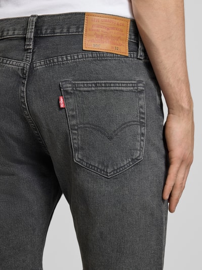 Levi's® Wide Fit Jeansshorts aus Baumwoll-Mix Modell '501® Original' Anthrazit 3