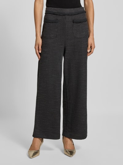 ICHI Broek met structuurmotief, model 'KATE FRINGA' Zwart - 4