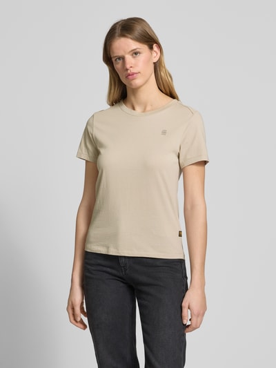 G-Star Raw T-Shirt mit Label-Stitching Beige 4