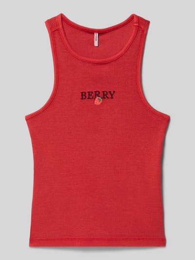 ONLY Slim Fit Tank Top aus Baumwoll-Mix Modell 'JILLY' Kirsche 1