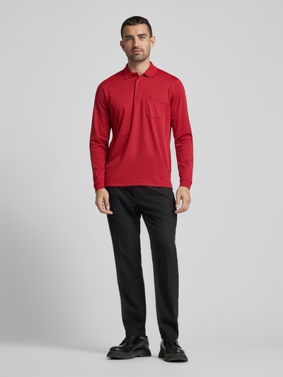 RAGMAN Regular fit poloshirt met borstzak Rood - 1