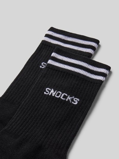 SNOCKS Socken mit Label-Stitching Modell 'Retro' Black 2
