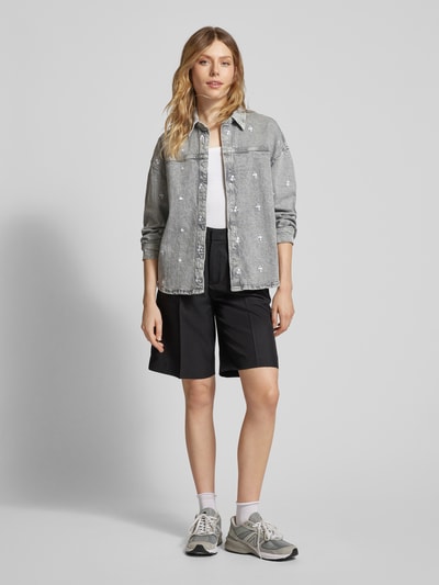 Vero Moda Jeansblouse met blinde knoopsluiting Lichtgrijs - 1