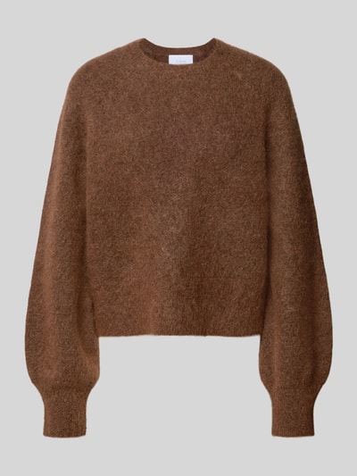 Style Icon Collection Gebreide pullover in cropped fit van mohairmix - curated by Maja Weyhe Hazelnoot - 2