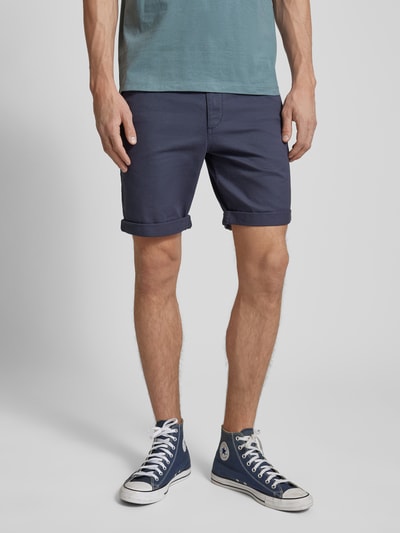 Jack & Jones Regular Fit Chinoshorts mit Gürtelschlaufen Modell 'DAVE' Dunkelblau 4