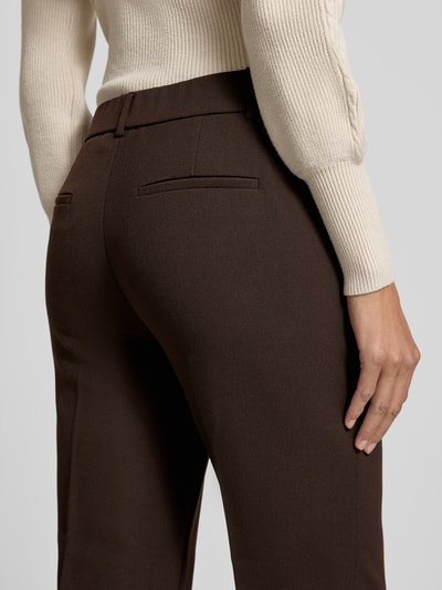 OPUS PANTS Straight Leg Stoffhose mit fixierten Bügelfalten Modell 'Luane' Dunkelbraun 3