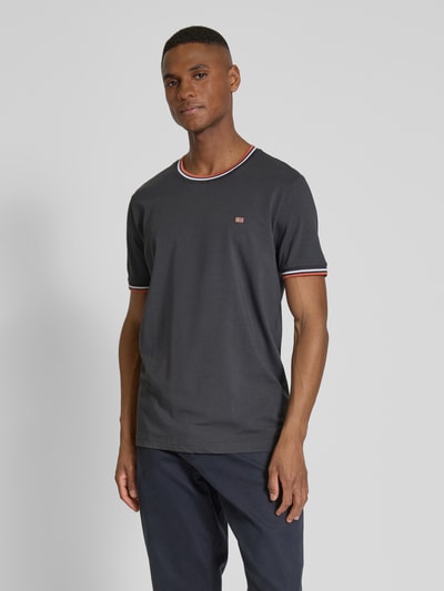 Christian Berg Men T-shirt met ribboorden Antraciet - 4