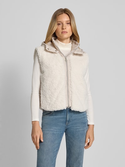 Frieda & Freddies Regular fit gilet met teddybont, model 'Yetibabe' Zand - 4