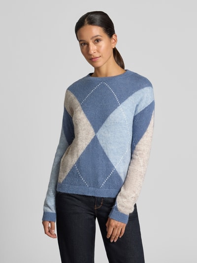 s.Oliver BLACK LABEL sweter o kroju regular fit z dodatkiem wełny Błękitny 4