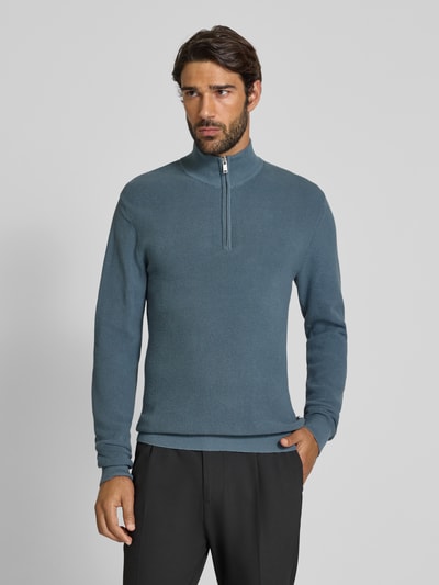 Matinique Gebreide pullover met schipperskraag, model 'lagoon' Lichtblauw - 4