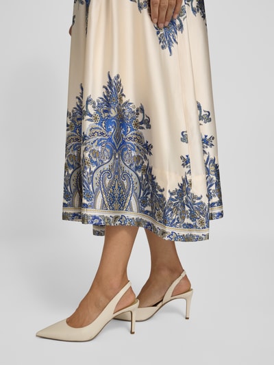 Neo Noir Midiirock mit elastischem Bund Modell 'LENNI' Blau 3