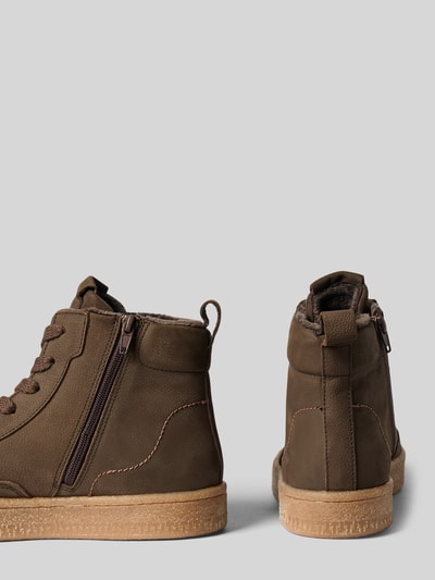 Produktfoto, Sneaker aus echtem Rindsleder von Tamaris in Braun mit sichtbarer Struktur, Gummisohle, Damen Sneaker von Tamaris