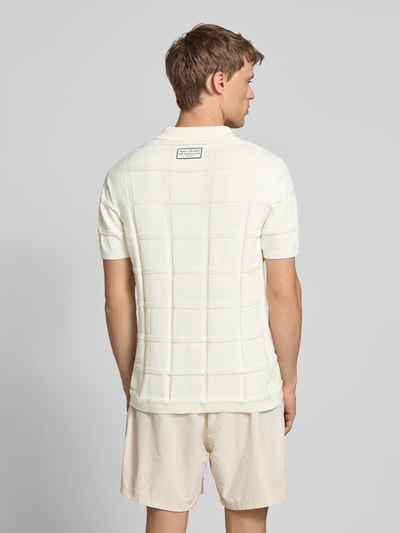 SERGIO TACCHINI Slim Fit Poloshirt mit Strukturmuster Modell 'LORENZO' Offwhite 5