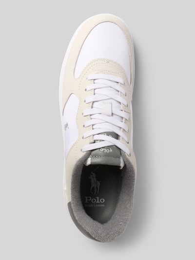 Produktfoto, Low Top Sneaker aus Leder-Mix Modell 'MASTERS' von Polo Ralph Lauren in unifarbenem Weiß mit Label-Prägung und strukturierter Sohle