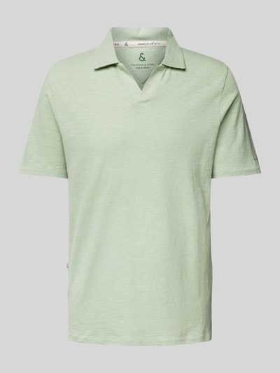 Colours & Sons Slim Fit Poloshirt mit Reverskragen Tuerkis 2