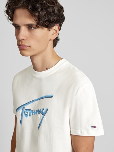 Tommy Jeans T-Shirt mit Label-Print Offwhite 3