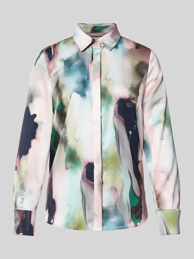 Christian Berg Woman Selection Regular fit overhemdblouse van satijn met blinde knoopsluiting Marineblauw - 2