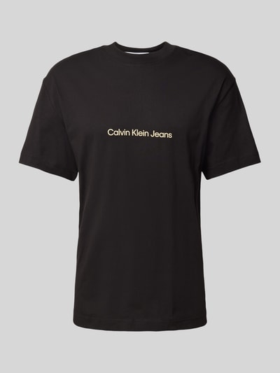 Calvin Klein Jeans T-shirt met labelprint, model 'SQUARE FREQUENCY' Zwart - 2