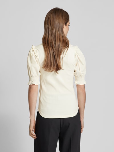 Lauren Ralph Lauren Strickshirt mit V-Ausschnitt Modell 'TADETA' Beige 5