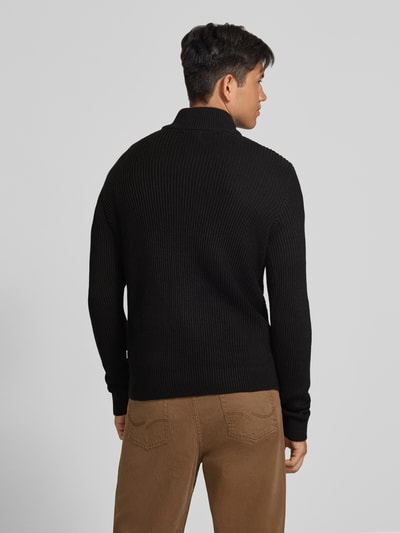 JACK & JONES Strickpullover mit Troyer-Kragen Modell 'PANNEL' Black 5