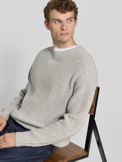 JAKE*S STUDIO MEN Gebreide pullover met ronde hals Lichtgrijs gemêleerd - 3