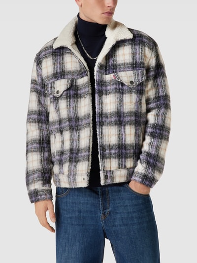 Levi's® Sherpa jacket met borstzakken, model 'FIT SHERPA TRUCKER' Lichtgrijs gemêleerd - 4