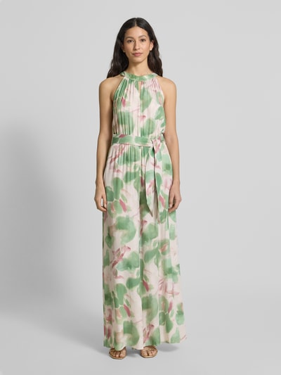 More & More Jumpsuit van viscose met strikceintuur en strik Lichtgroen - 4