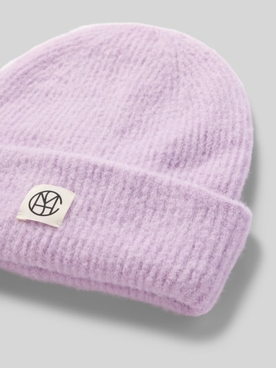 MSCH Copenhagen Beanie mit Alpaka-Anteil und Label-Patch Flieder 2