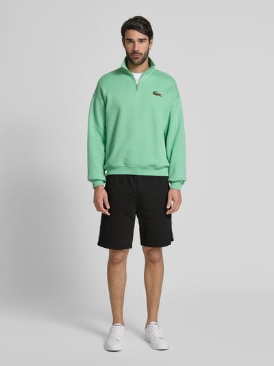 Lacoste Regular fit sweatshorts met galonstrepen Zwart - 1
