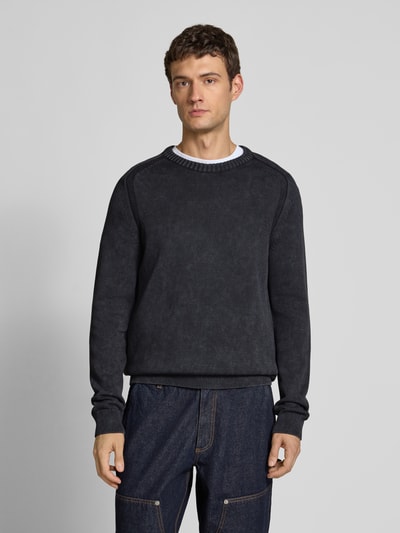 Armedangels Regular Fit Strickpullover aus reiner Baumwolle Modell 'VAANJO ' Black 4