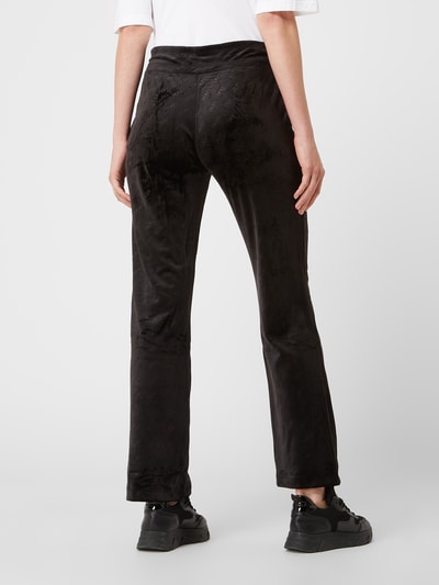 DKNY PERFORMANCE Sweatpants in fluweellook met all-over logo Zwart - 5