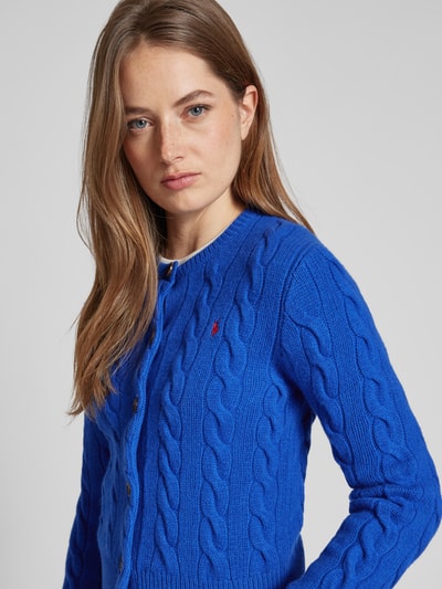 Polo Ralph Lauren Wollcardigan mit Zopfmuster Royal 3