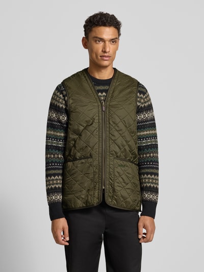 Barbour Regular fit bodywarmer met warme fleece aan de binnenkant Olijfgroen - 4
