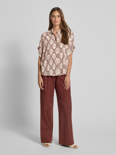 Jake*s Collection Regular Fit Bluse mit 1/2-Arm Bordeaux 1