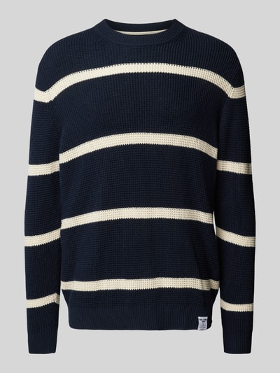 Pepe Jeans Gebreide pullover met ronde hals, model 'Cairo' Marineblauw - 2